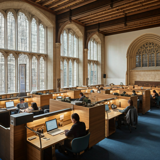 Modern university campus library